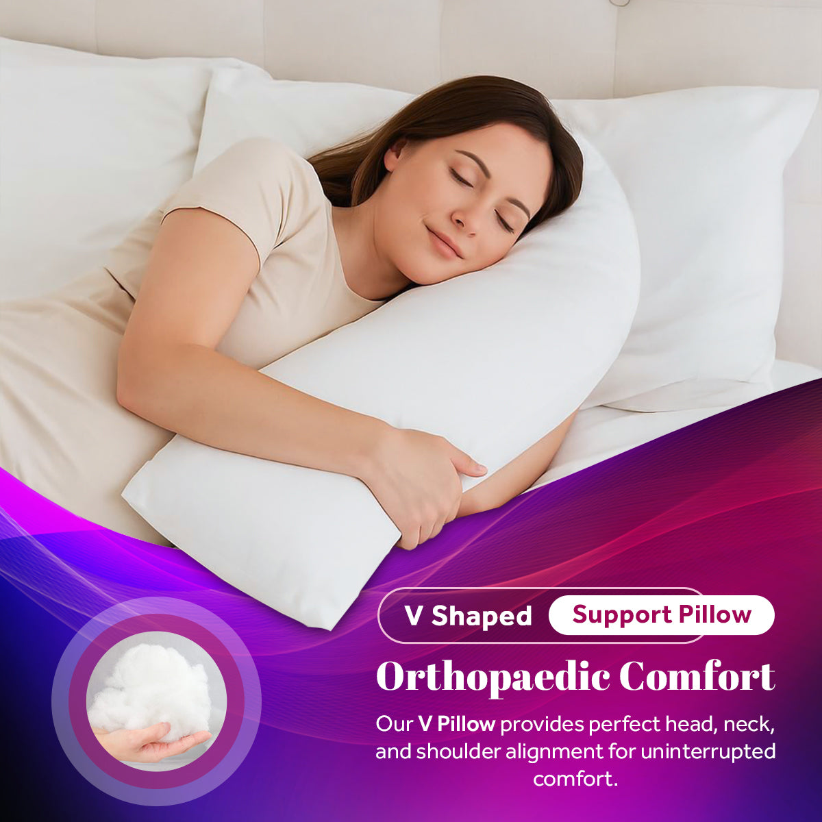 V Shaped Support Pillow | 75CM x 40CM x 36CM