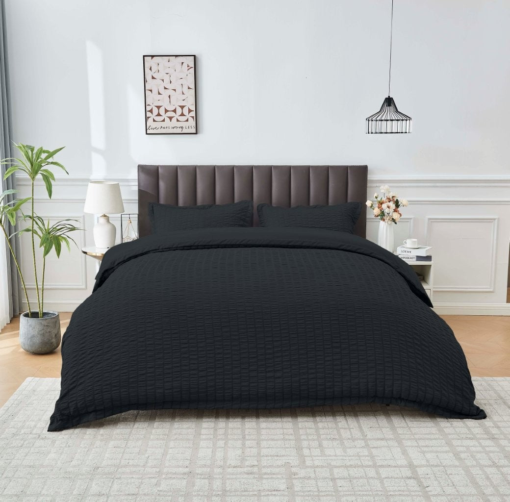 Wells Seersucker Duvet Cover Set | 5 Colours