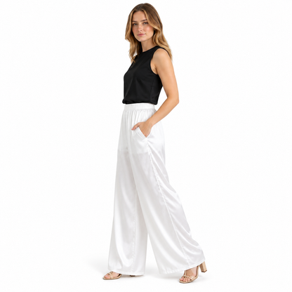 Satin Palazzo Trousers | 4 Colours