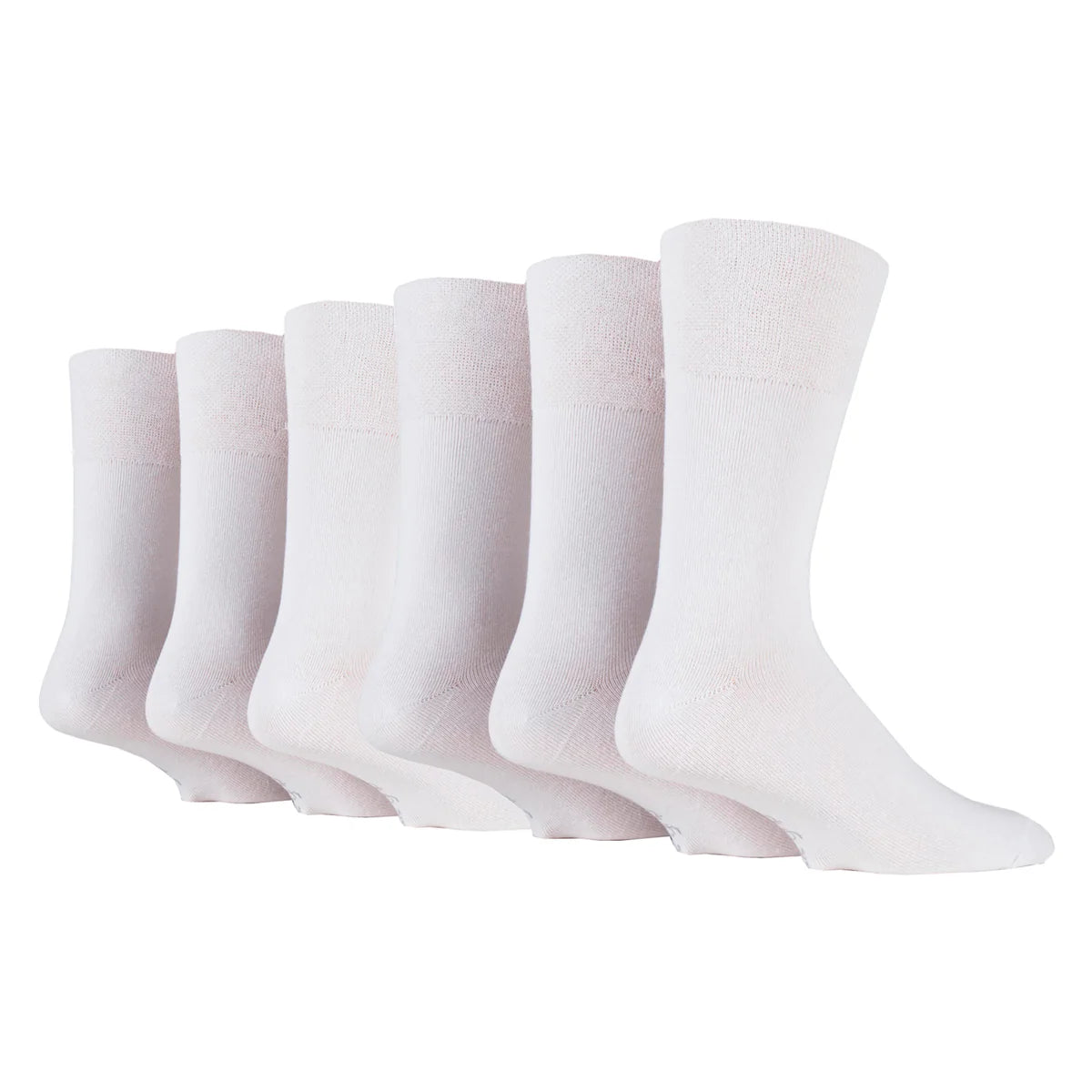 Men’s White Diabetic Gentle Grip Cotton Rich Socks
