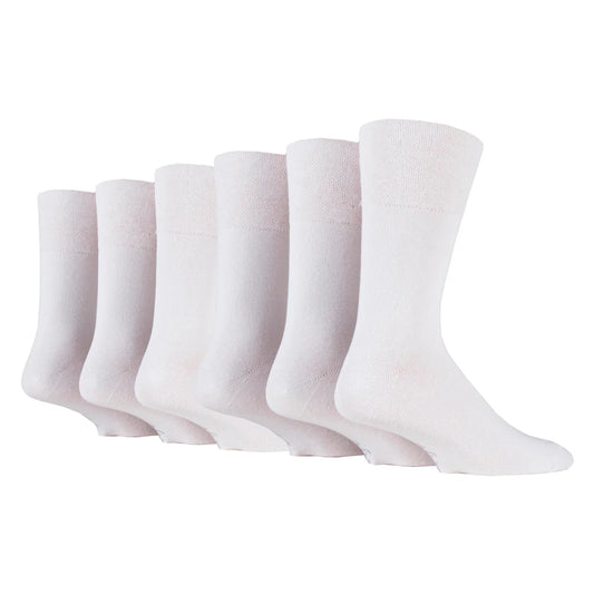Men’s White Diabetic Gentle Grip Cotton Rich Socks