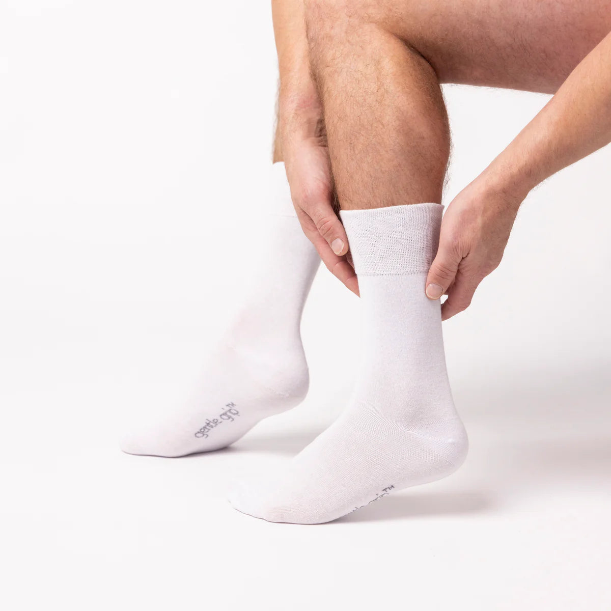 Men’s White Gentle Grip Cotton Rich Socks