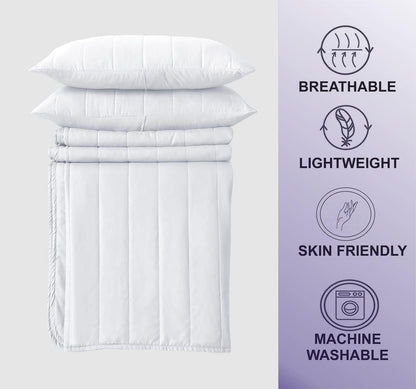 Quilted Bedspreads with 2 Pillowcases | 5 Colours