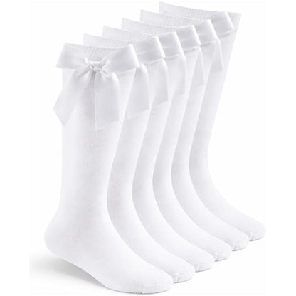 Women's Knee High Socks with Satin Bow | Size 6 - 9 | 4 Colours
