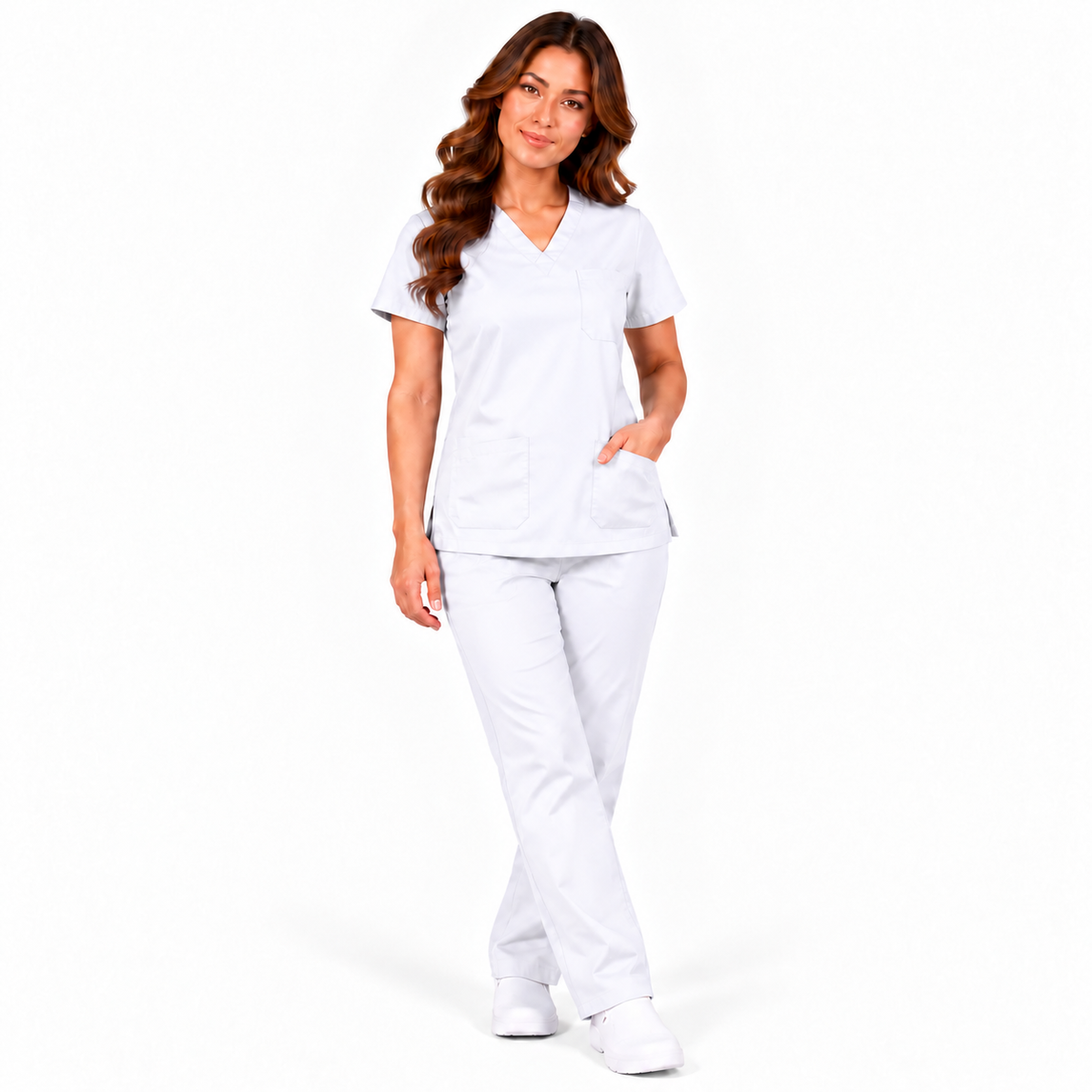 White women's medical scrub set