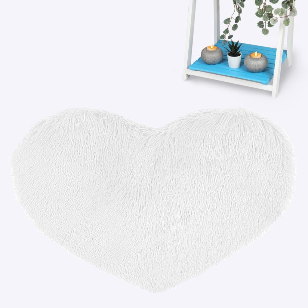 Heart Fluffy Shaggy Rug (65 × 65 cm) | 11 Colours