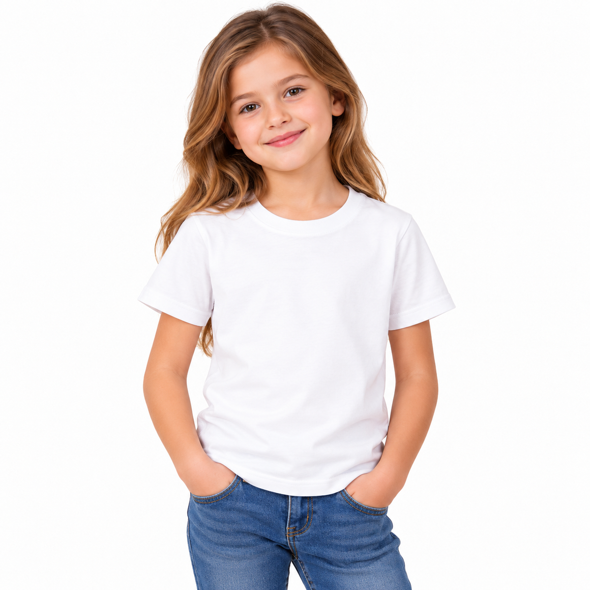 Girls' Plain T-Shirt White