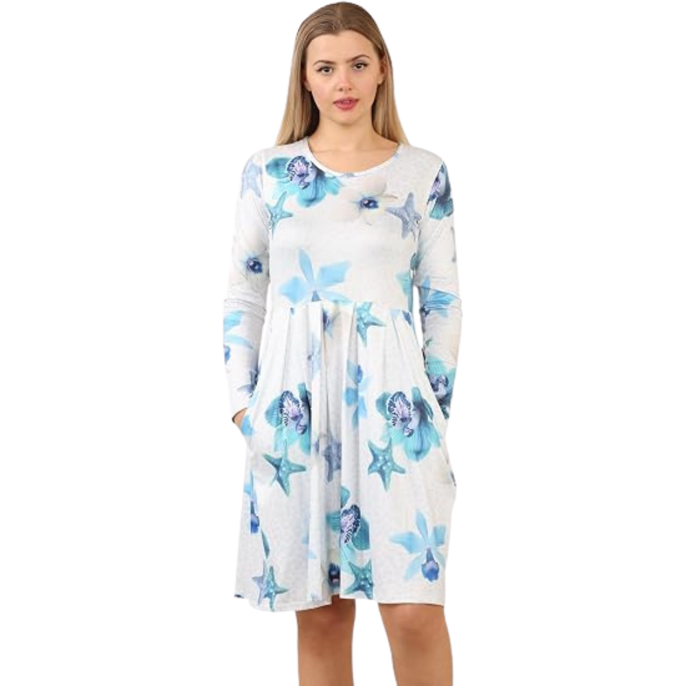 White Sea Print Tunic Top