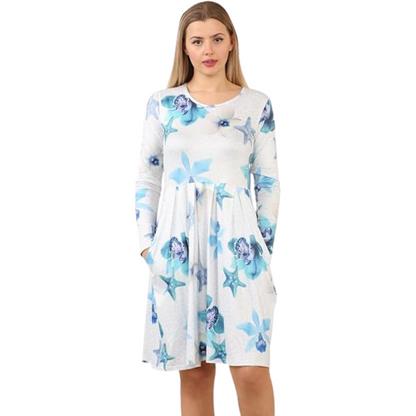 White Sea Print Tunic Top