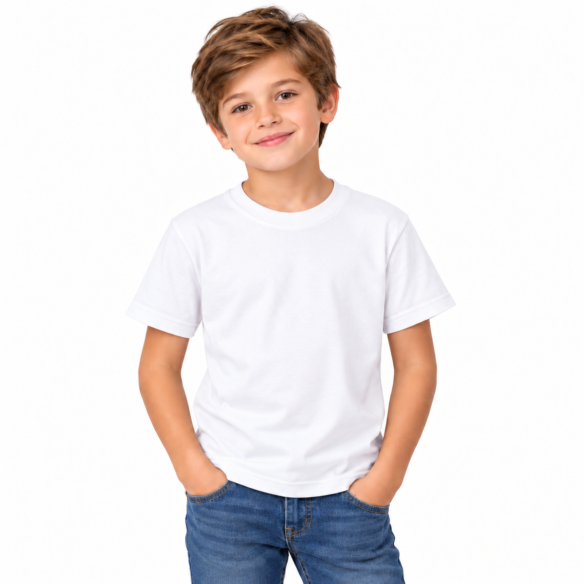 White Boys' Plain T-Shirt