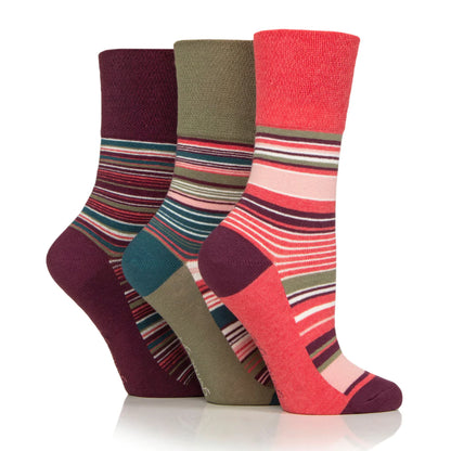 Women Wilderness Stripe Gentle Grip Cotton Rich Socks
