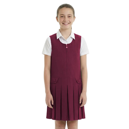 Girls Box Pleated Pinafore School Dress | 6 Colours