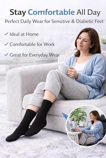 Black Women’s Diabetic Socks | Size 4 - 7