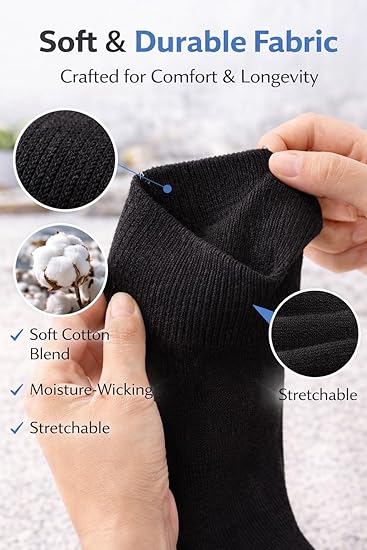 Black Women’s Diabetic Socks | Size 4 - 7