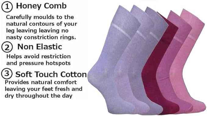 Lilac Fuchsia Women’s Diabetic Socks | Size 4 - 7