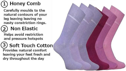 Lilac Fuchsia Women’s Diabetic Socks | Size 4 - 7