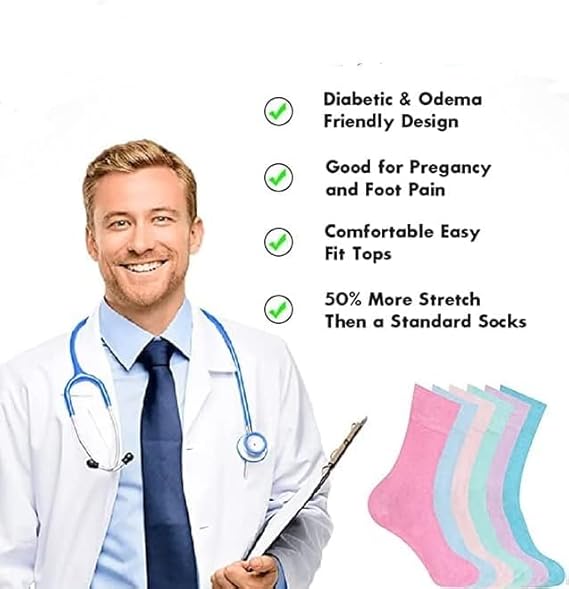 Pastel Women’s Diabetic Socks | Size 4 - 7