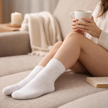 White Women’s Diabetic Socks | Size 4 - 7