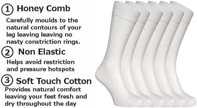 White Women’s Diabetic Socks | Size 4 - 7