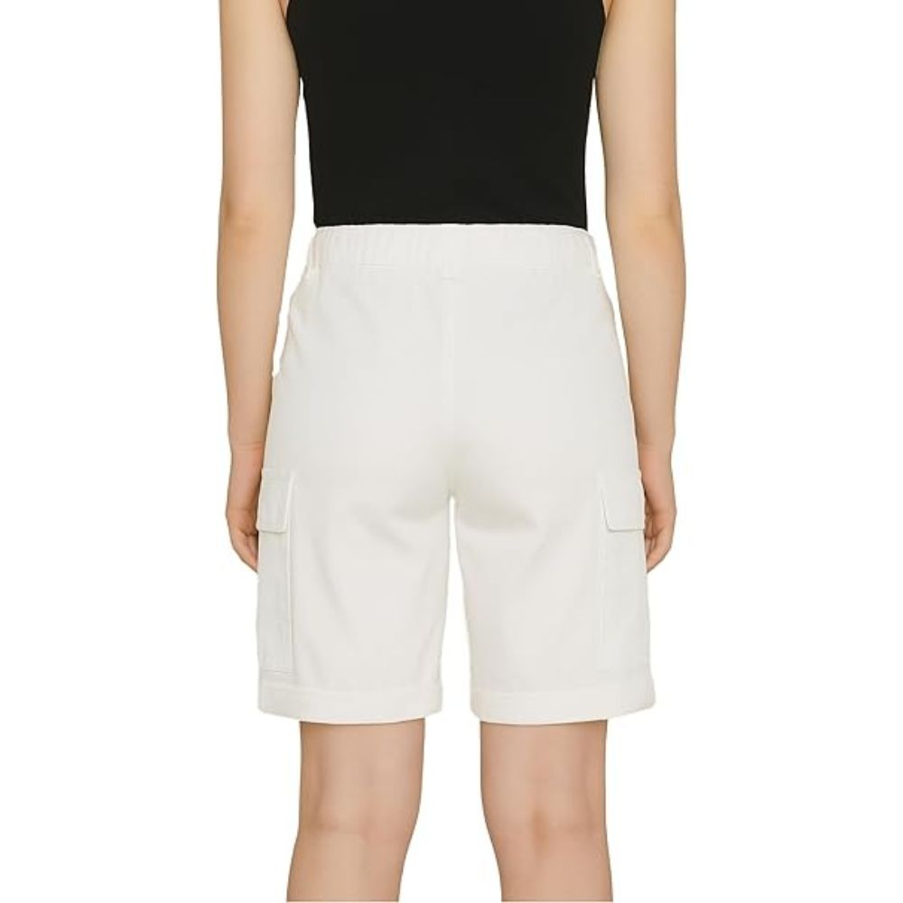 Ladies Cargo Shorts Pull On Turned Hem | 9 Colours