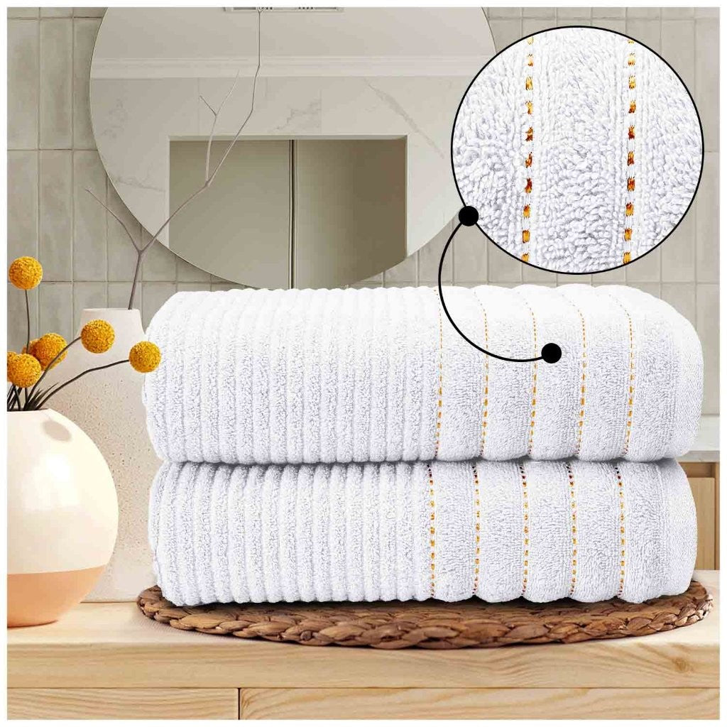 100% Egyptian Cotton Paris Ribbed Towels | 6 Colours | 600 GSM
