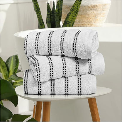100% Cotton Bromley Stripe Towels | 8 Colours | 600 GSM