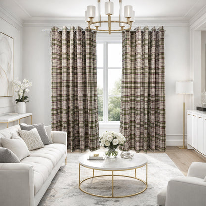 Woven Check Blackout Curtains | 2 Colours