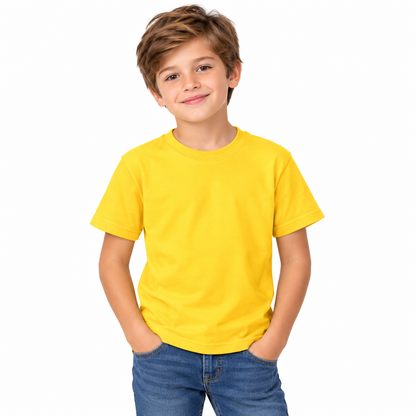 Yellow Boys' Plain T-Shirt