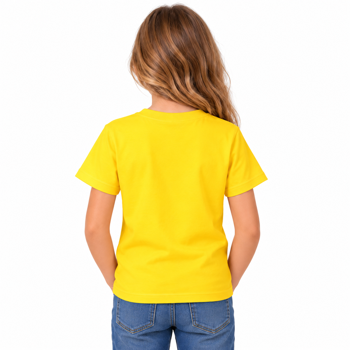 Girls' Plain T-Shirt Yellow