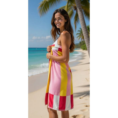Contrasting Stripe Beach Towel | 3 Colours | 152CM × 71CM