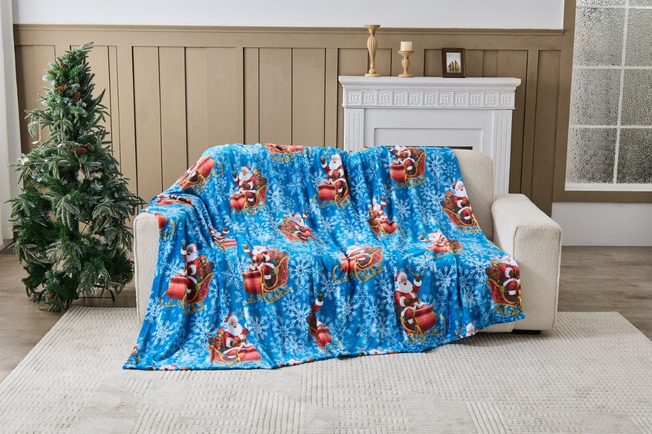 You Sleigh Xmas Flannel Sherpa Throw