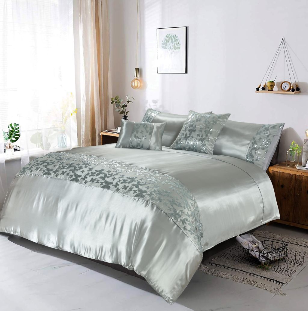 Aisha Embroidered Duvet Cover Set | 2 Colours