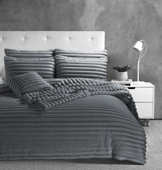 Big Cord Teddy Fleece Duvet Cover Set | 4 Colours