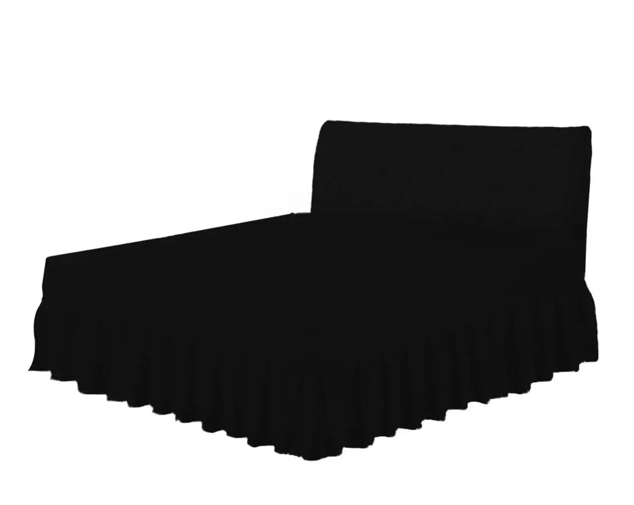 black frilled valance sheet