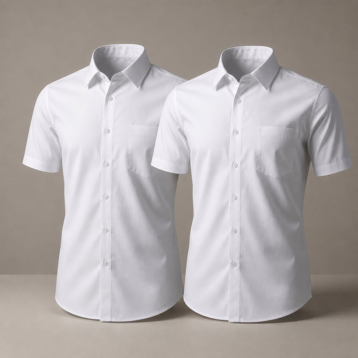 Pack of 2 Boys White School Shirts Short Sleeve