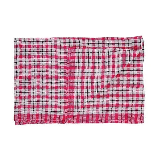 red coloured check tea towels