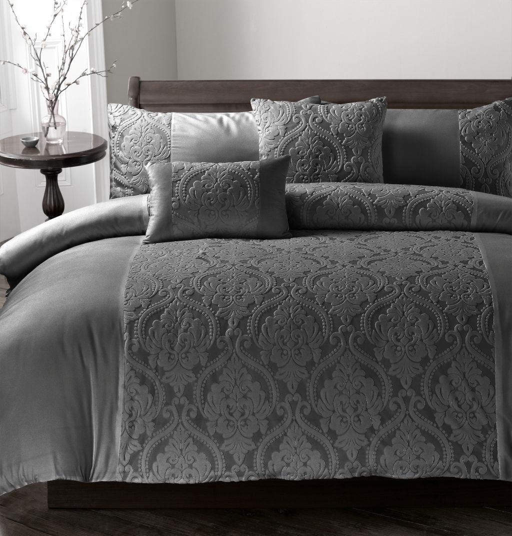 Damask Velvet Duvet Cover Set