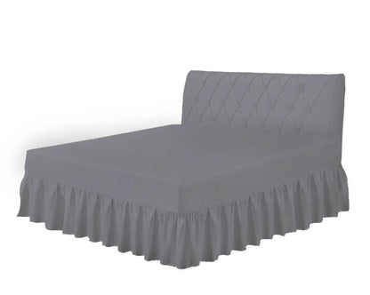 grey frilled valance sheet