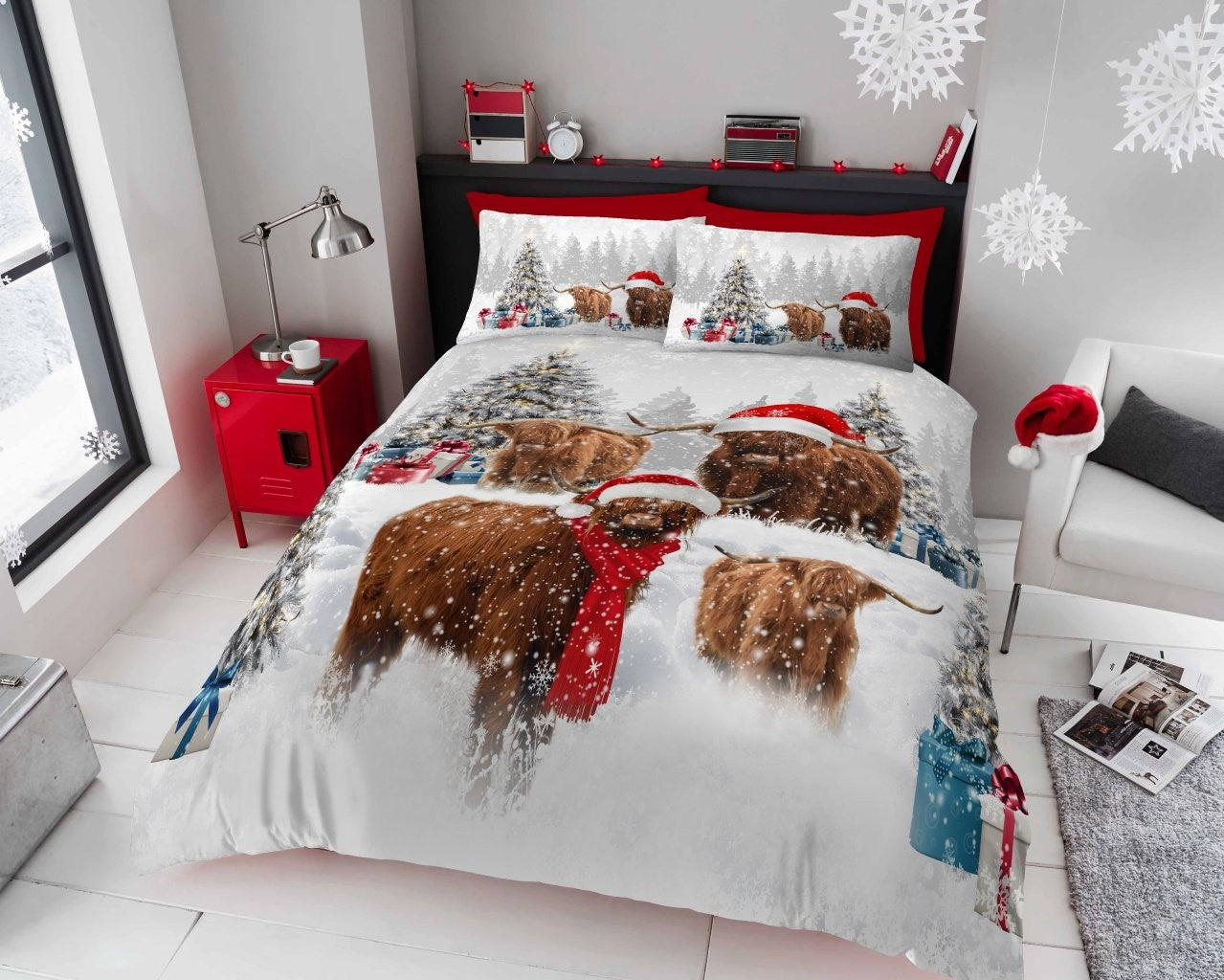 Herbie The Highland Cow Printed Duvet Cover Set