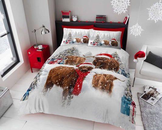 Herbie The Highland Cow Printed Duvet Cover Set