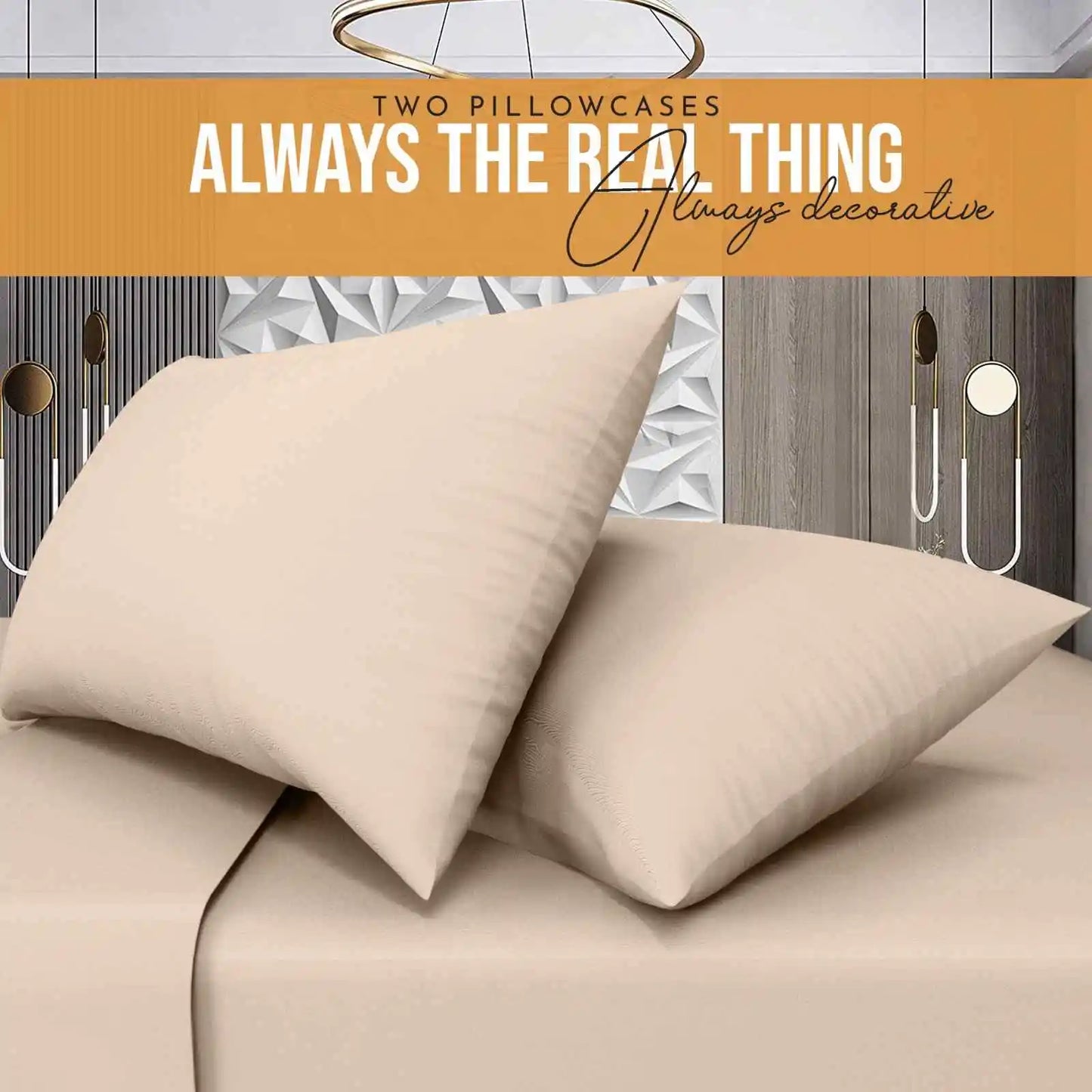 latte easy iron poly cotton pillowcases