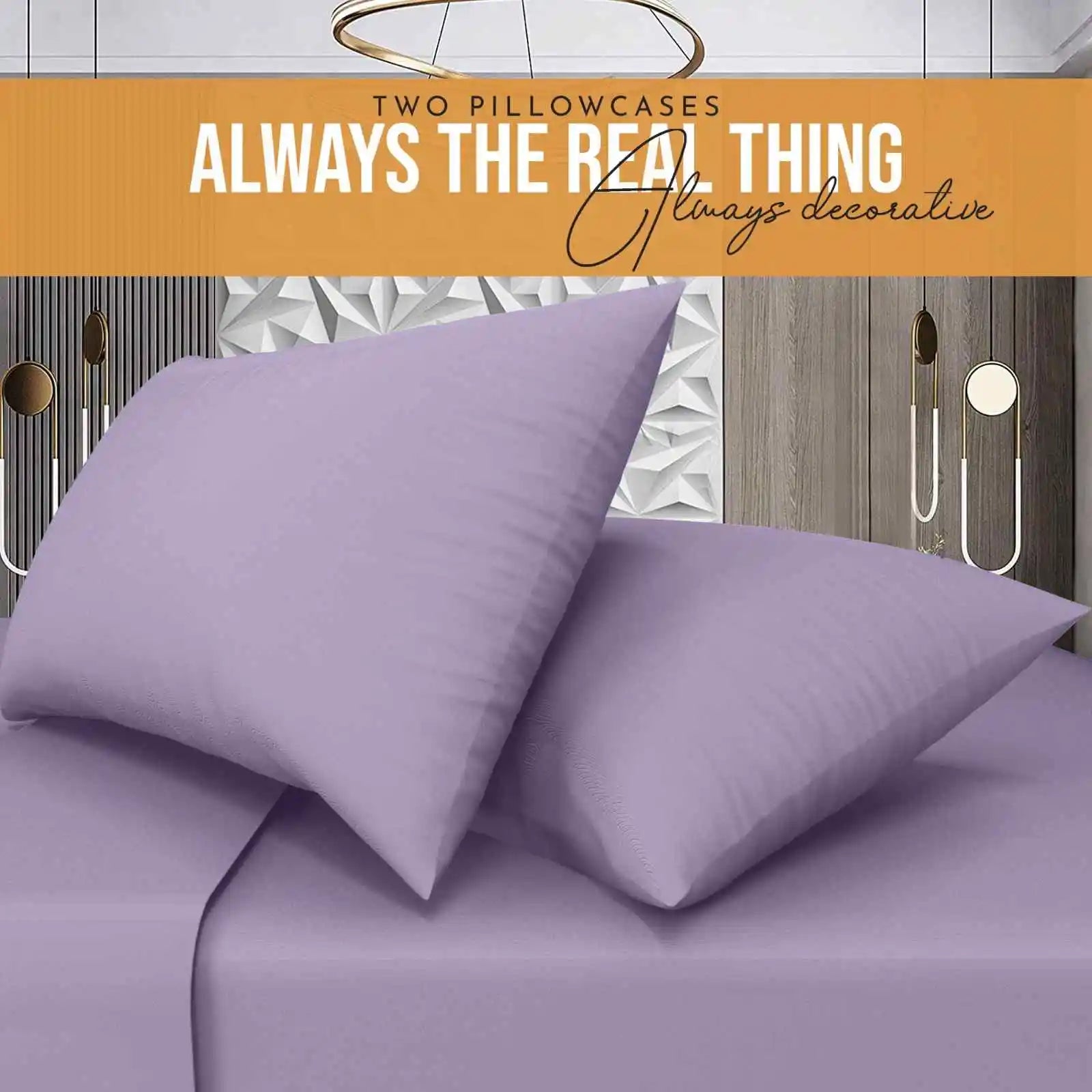 lilac easy iron poly cotton pillowcases