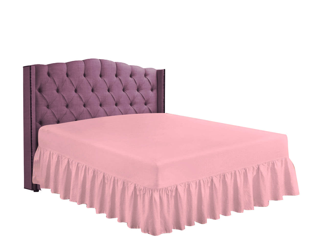 pink fitted valance sheet
