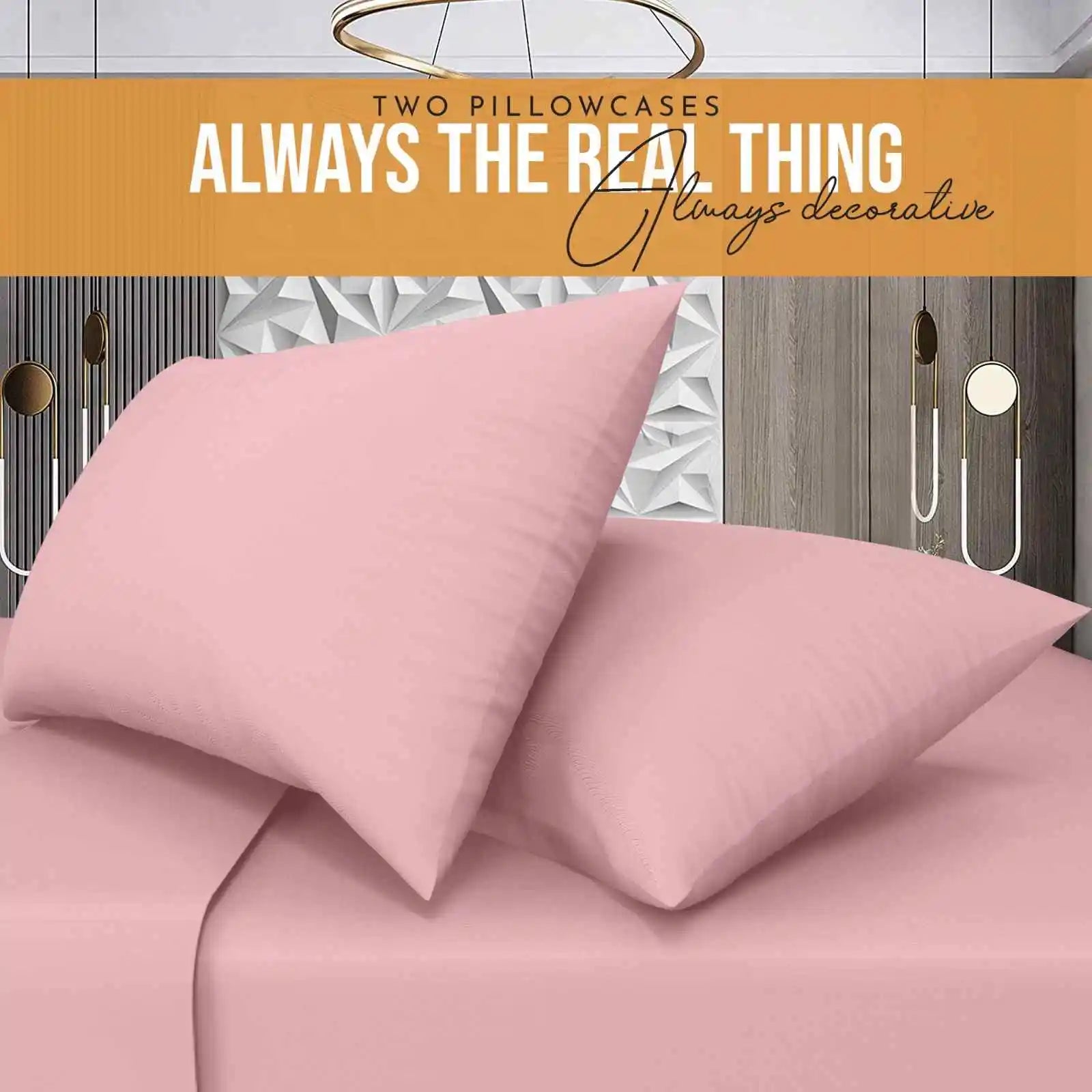 pink easy iron poly cotton pillowcases