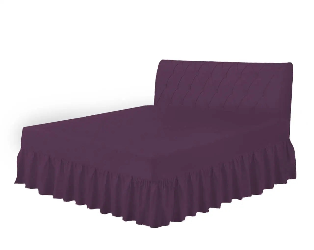 plum frilled valance sheet