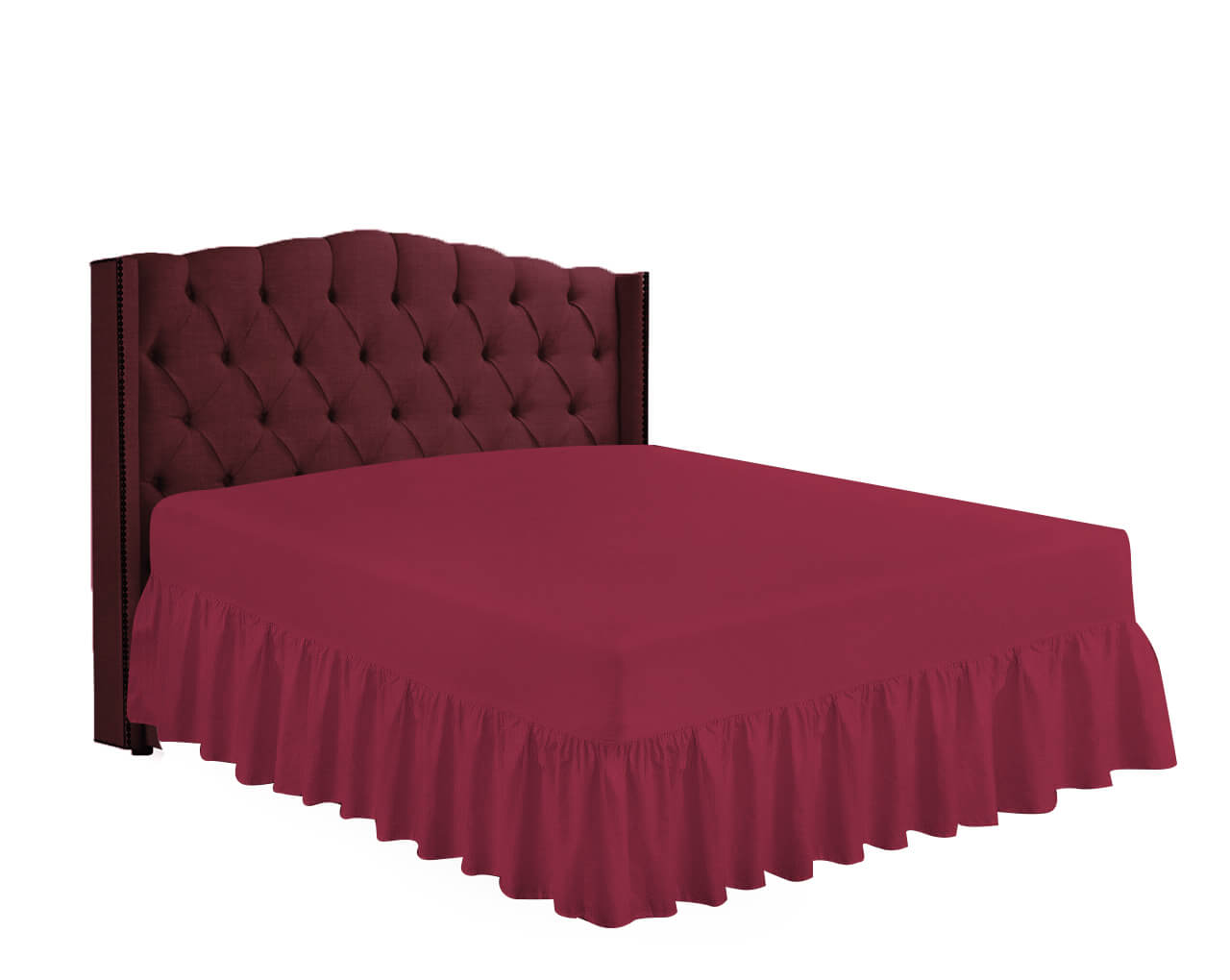 red fitted valance sheet