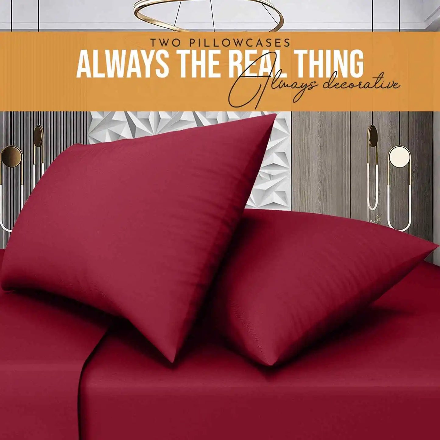 red easy iron poly cotton pillowcases