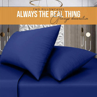 royal blue easy iron poly cotton pillowcases