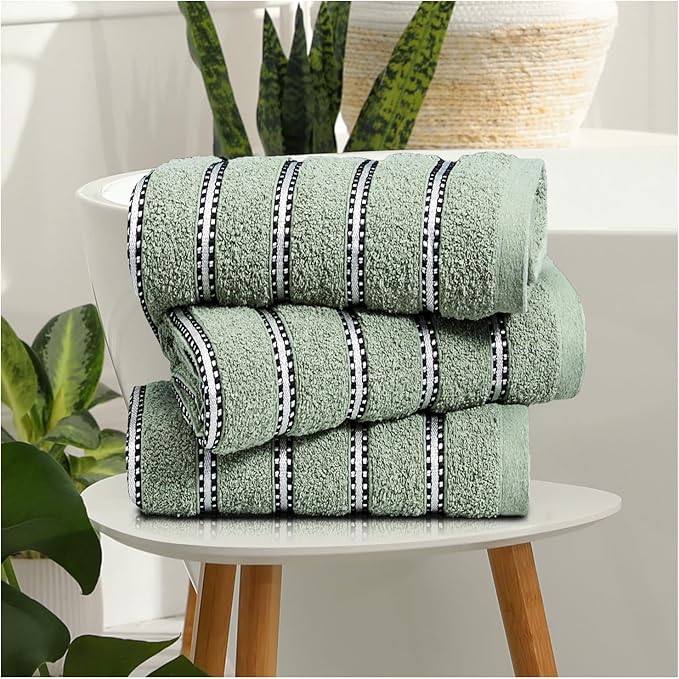 100% Cotton Bromley Stripe Towels | 8 Colours | 600 GSM
