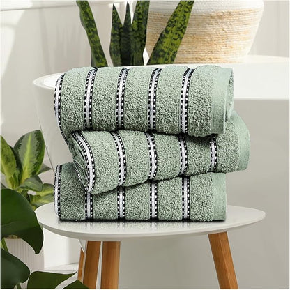 100% Cotton Bromley Stripe Towels | 8 Colours | 600 GSM